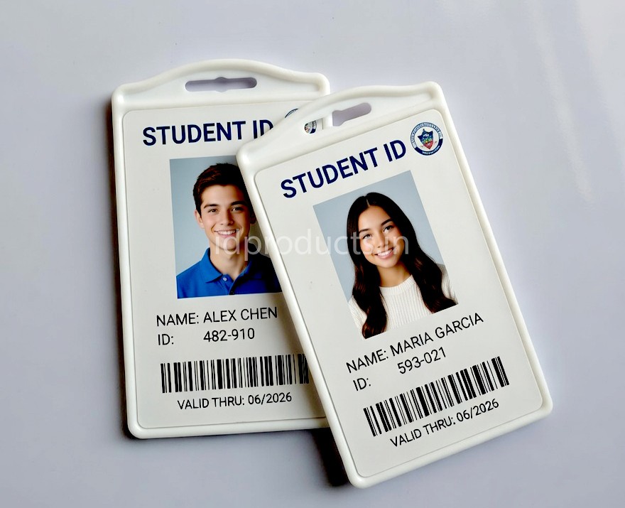 Horizontal PVC Transparent ID Card Holder - Clear Hard Plastic