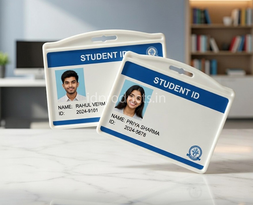 Horizontal PVC Transparent ID Card Holder - Clear Hard Plastic